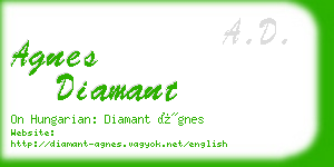 agnes diamant business card